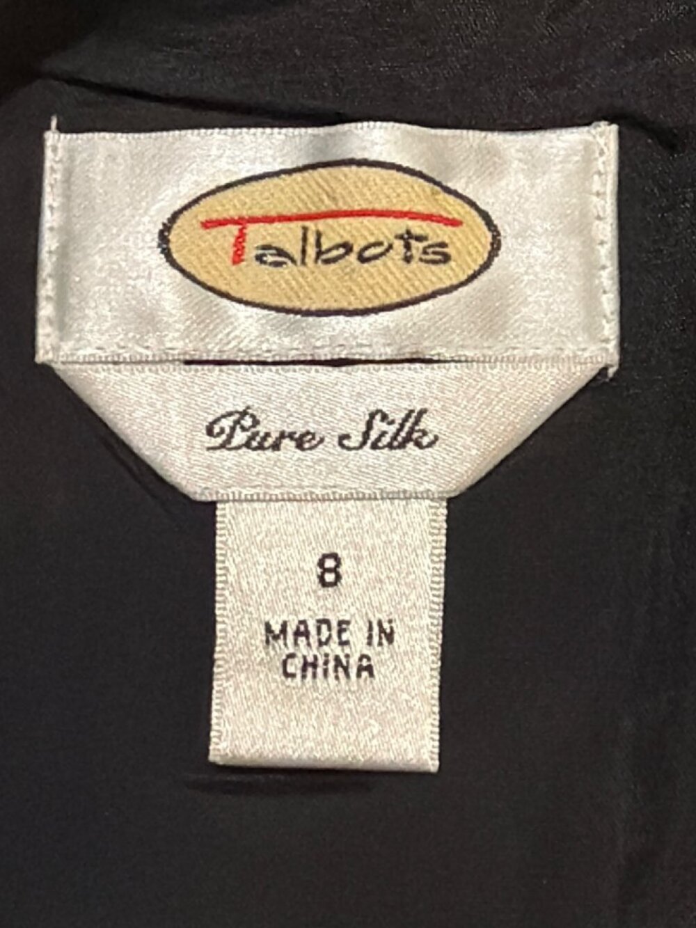 Talbots Black White Giraffe Cow Print Pure Silk Sheath Dress Sleeveless Size 8 - Picture 4 of 4